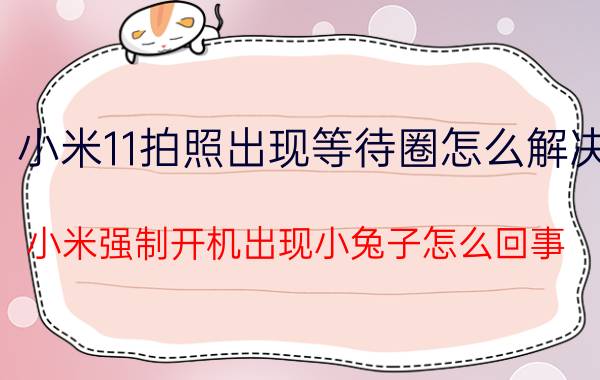 小米11拍照出现等待圈怎么解决 小米强制开机出现小兔子怎么回事？